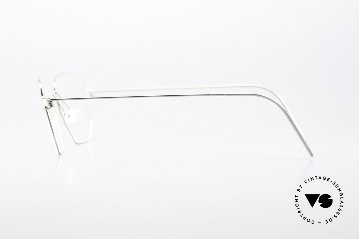 Lindberg Selim Air Titan Rim Eckige Brille Silber Unisex, ungetragenes Einzelstück + orig. Lindberg Magnet-Etui, Passend für Herren und Damen