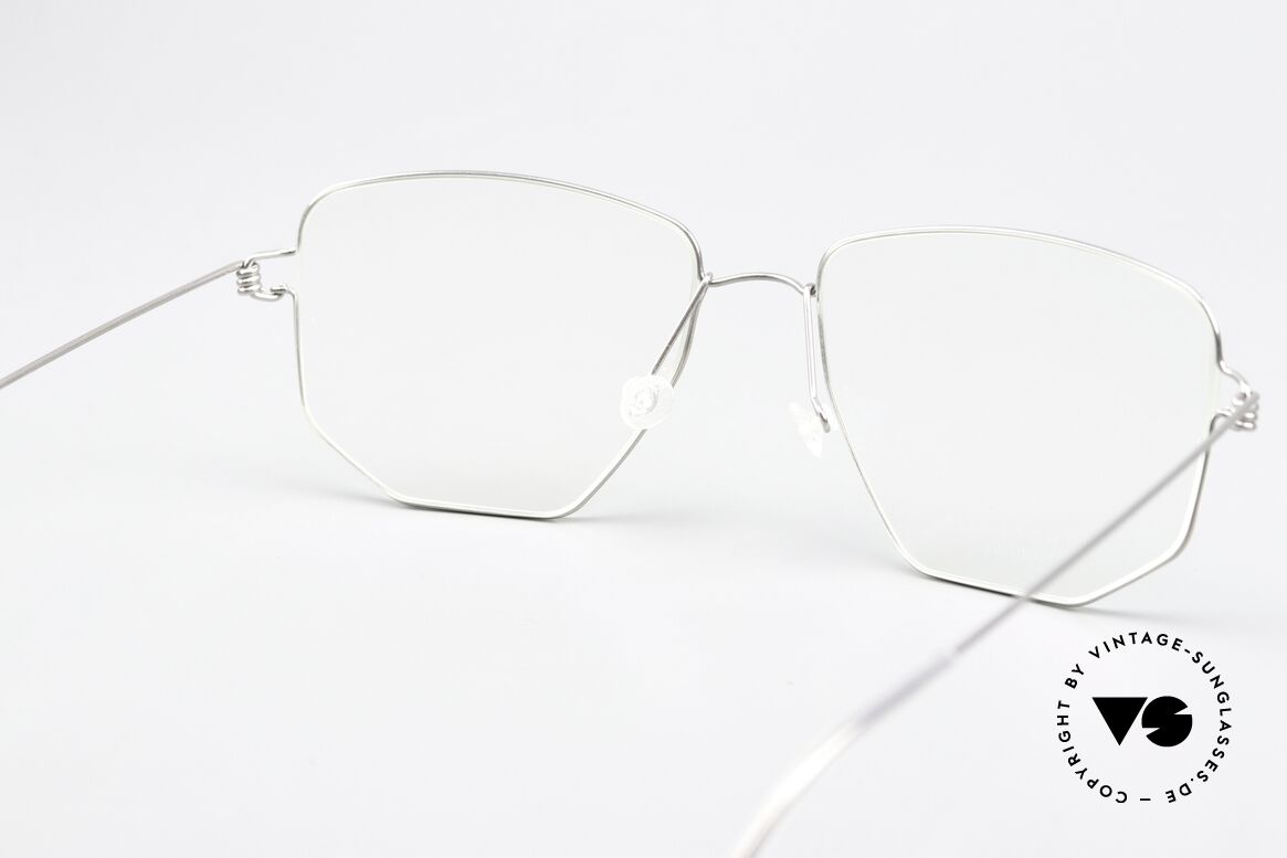 Lindberg Selim Air Titan Rim Eckige Brille Silber Unisex, Größe: medium, Passend für Herren und Damen