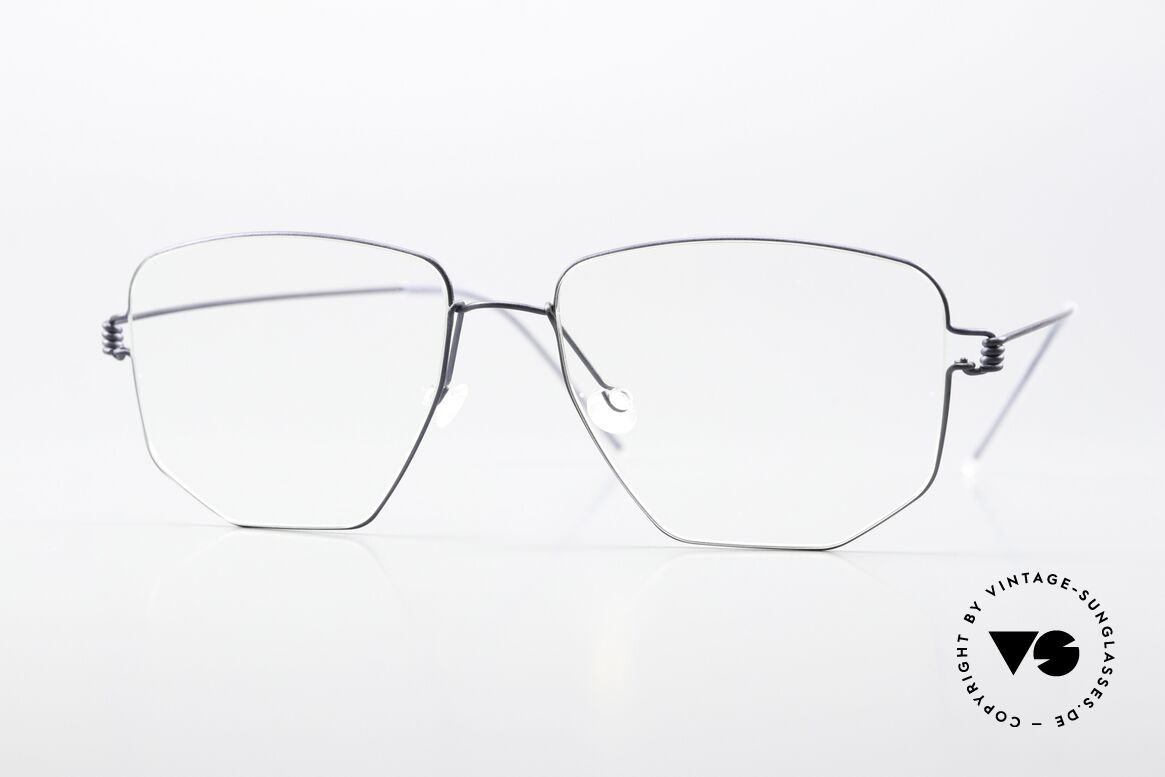 Lindberg Selim Air Titan Rim Eckige Brille Dunkelblau, eckige Brille von Lindberg aus der Air Titanium Serie, Passend für Herren und Damen