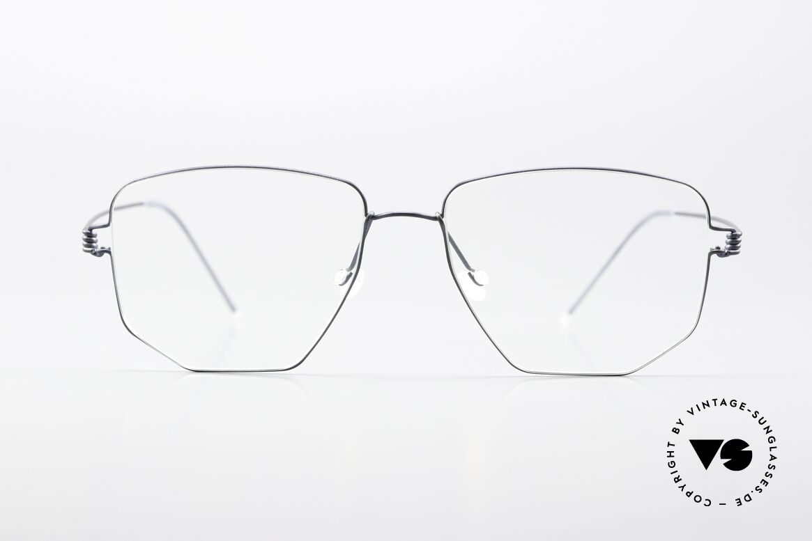 Lindberg Selim Air Titan Rim Eckige Brille Dunkelblau, Mod. Selim, Gr. 53-16, 145, col U16 = dunkelblau matt, Passend für Herren und Damen