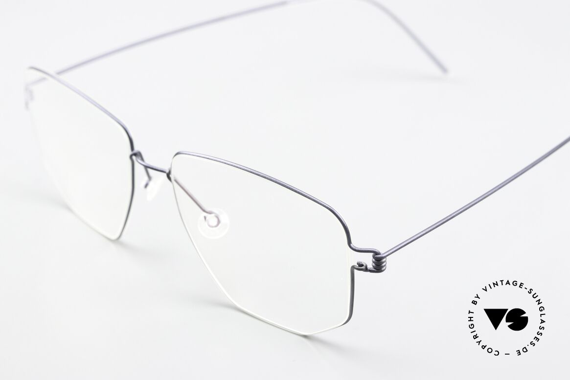 Lindberg Selim Air Titan Rim Eckige Brille Dunkelblau, hochwertig, stilvoll & innovativ = Prädikat "VINTAGE", Passend für Herren und Damen
