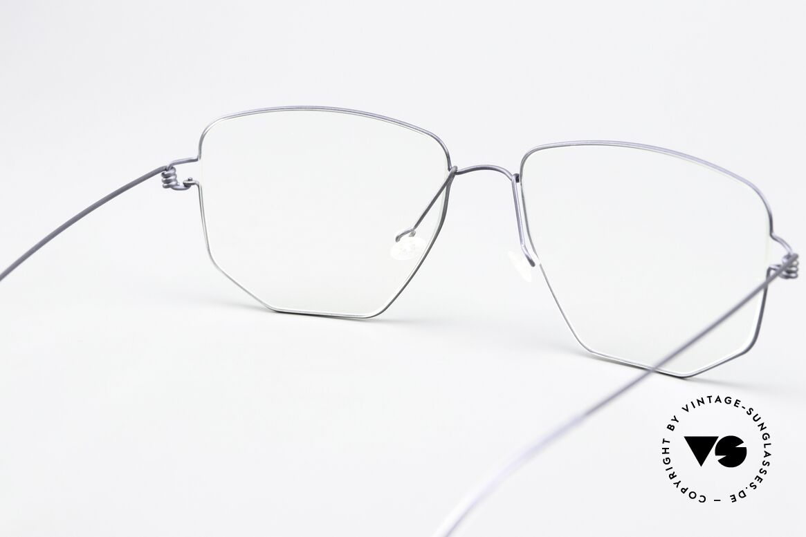 Lindberg Selim Air Titan Rim Eckige Brille Dunkelblau, Größe: medium, Passend für Herren und Damen