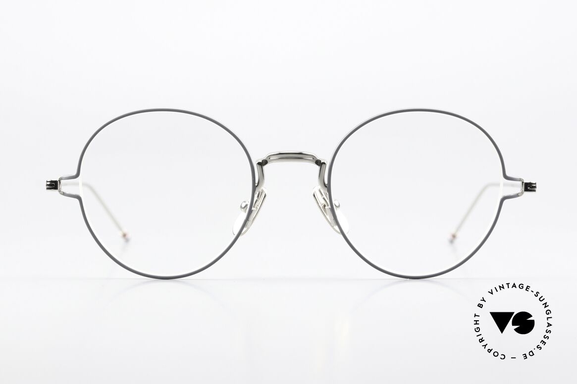 Thom Browne TBX915 Stilvolle Panto Herrenbrille, Titanium-Fassung, color SLV-GRY, Größe 50/21, 145, Passend für Herren