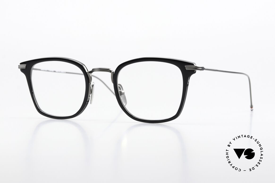 Thom Browne TBX905 Sehr Stilvolle Eckige Brille, Thom Browne Brille, Modell TBX905-49-01, BLK BLK, Passend für Herren