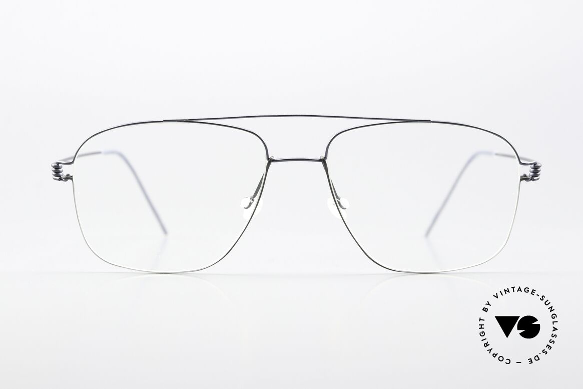 Lindberg Mikkel Air Titan Rim Herrenbrille Eckig Aviator, Mikkel Gr. 55-17, 145, col U16 = mattblau & mattgrau, Passend für Herren