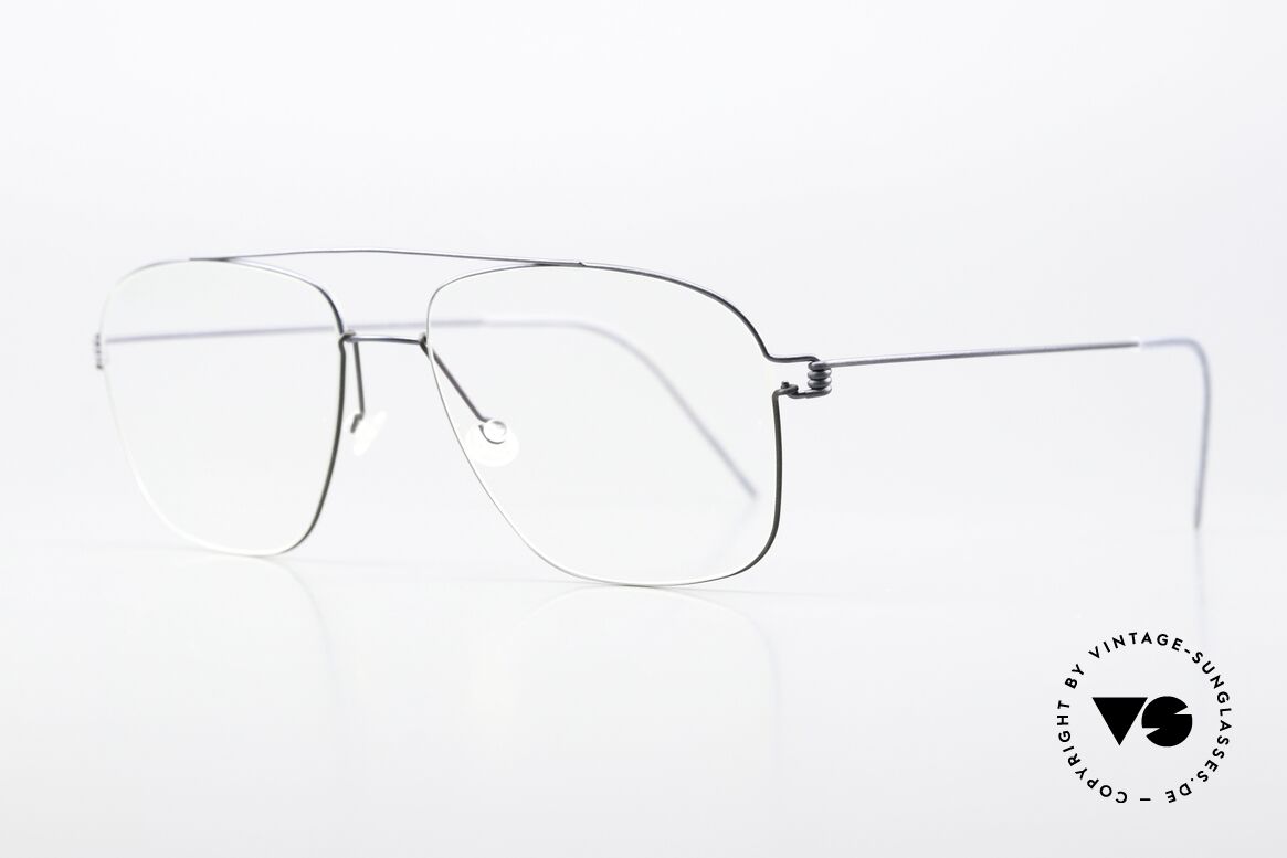 Lindberg Mikkel Air Titan Rim Herrenbrille Eckig Aviator, sehr markante Designerbrille: eckiger "Aviator-Style", Passend für Herren
