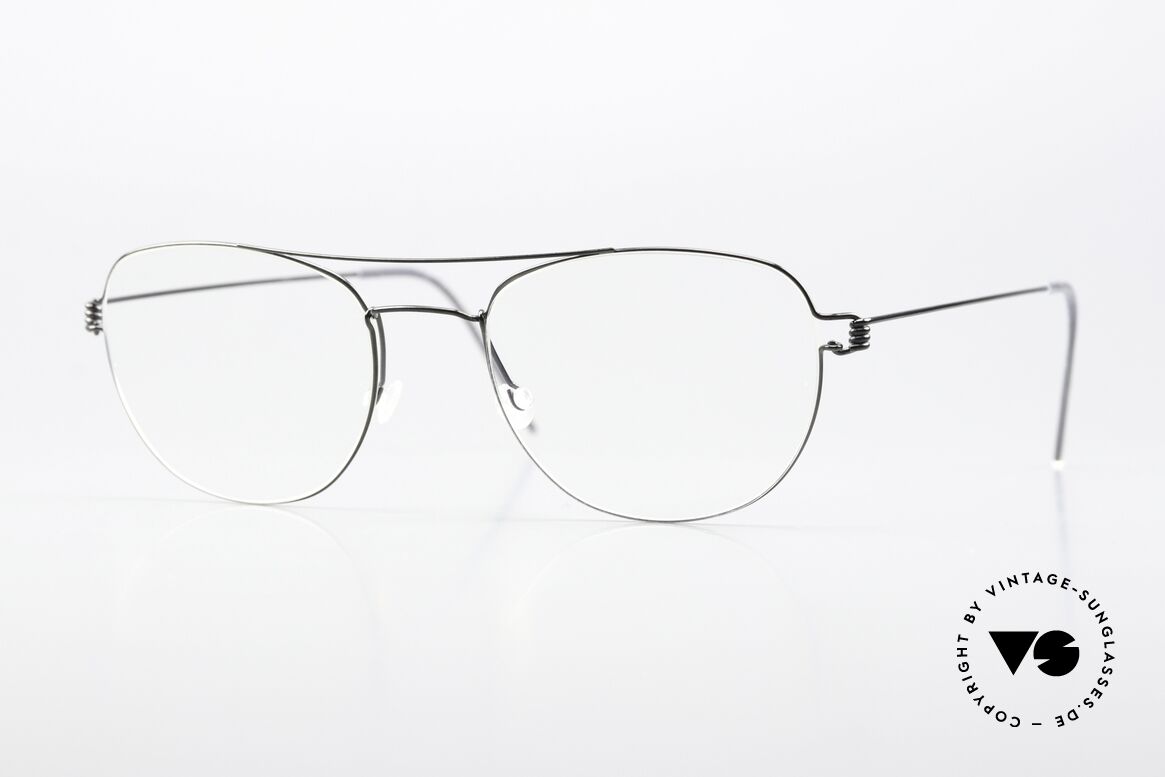 Lindberg Ole Air Titan Rim Runde Pilotenform Unisex, Aviator Brille von Lindberg aus der Air Titanium Serie, Passend für Herren und Damen