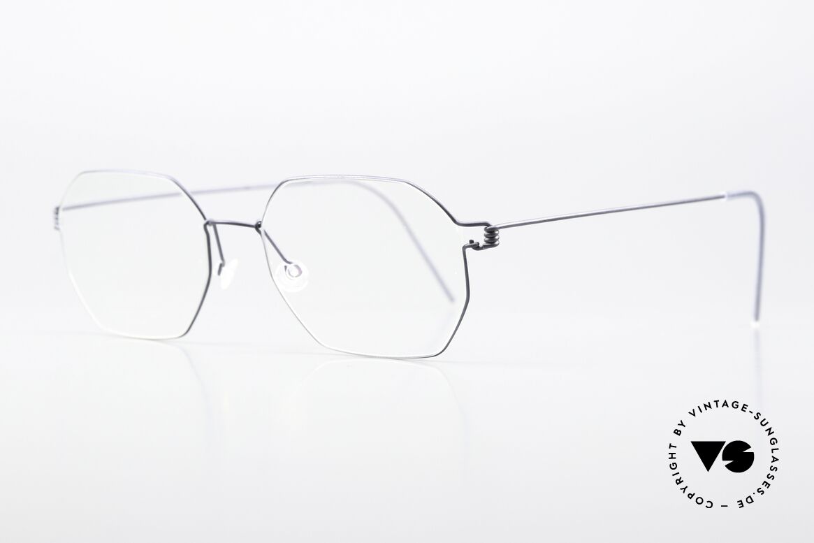 Lindberg Jeppe Air Titan Rim Eckige Brille In Matt Grau, sehr markante Designer-Brille für Damen und Herren, Passend für Herren und Damen