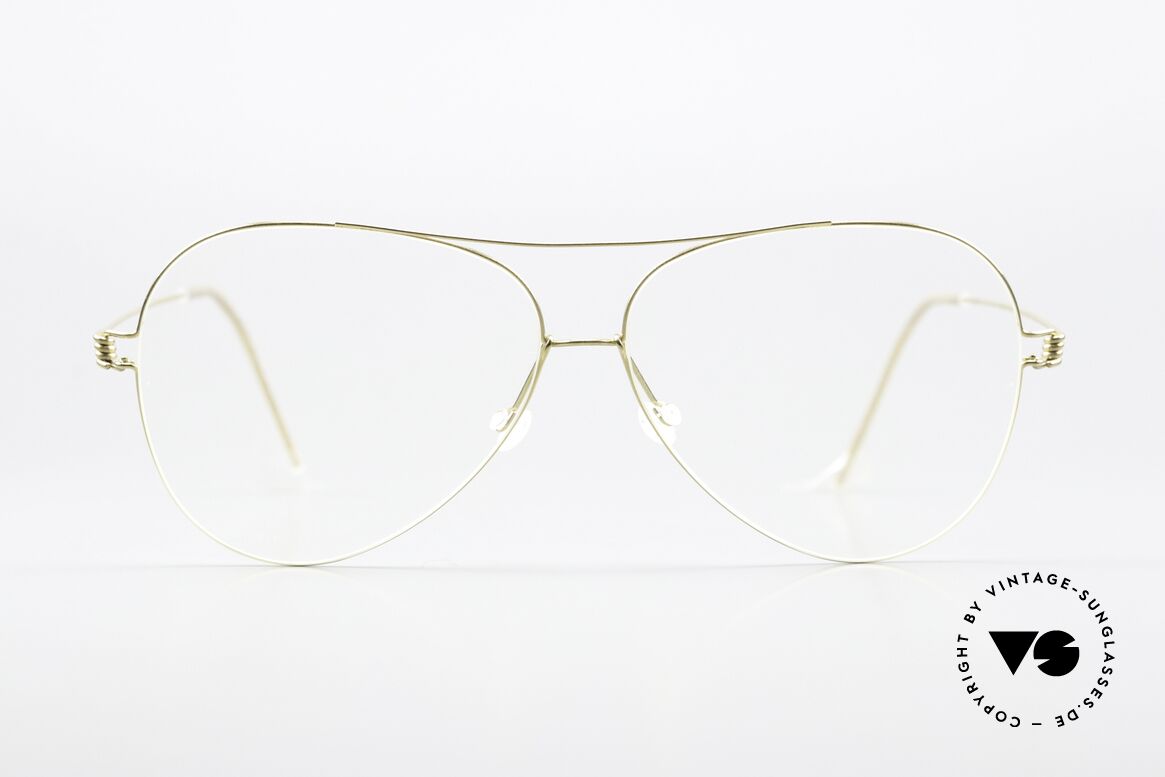Lindberg Elvis Air Titan Rim Aviator Style Modifiziert, Herrenbrille mit Oberbalken; col. PGT: gold glänzend, Passend für Herren