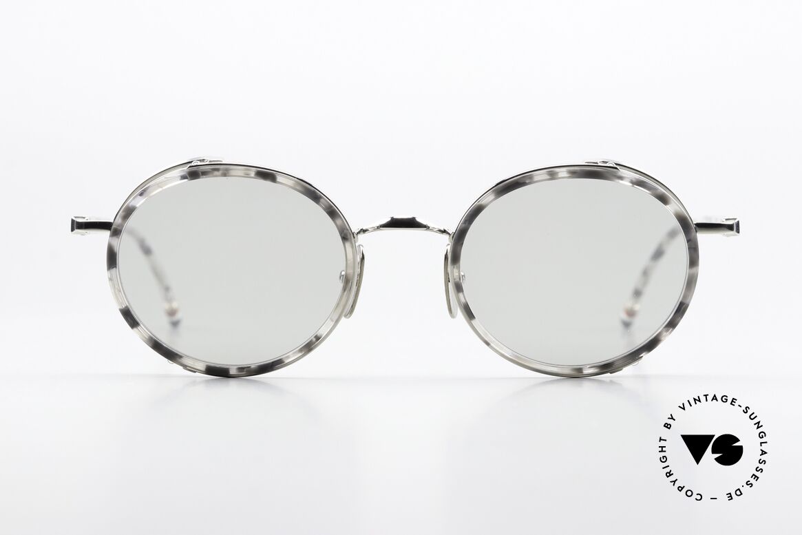 Thom Browne TBS813 Entspiegelte Sonnengläser, Titanium-Fassung mit Azetat-Ringen, in Größe 49-23, Passend für Herren