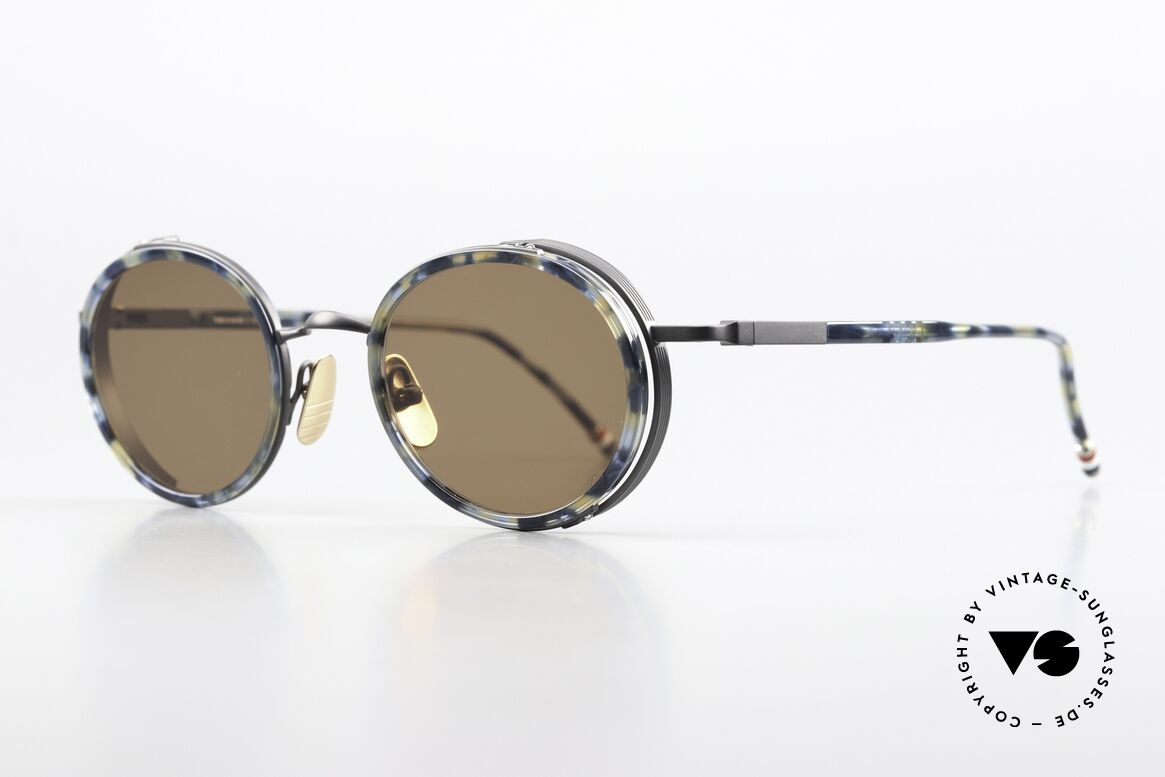 Thom Browne TBS813 Stilvolle Runde Sonnenbrille, wirklich stilvoll & in Spitzenqualität, made in Japan, Passend für Herren