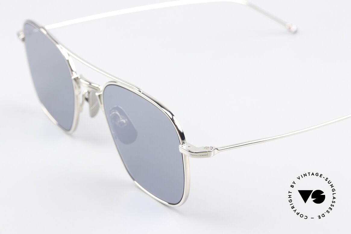 Thom Browne TBS907 Silber Verspiegelte Gläser, silber verspiegelte Sonnengläser; 100% UV Protection, Passend für Herren