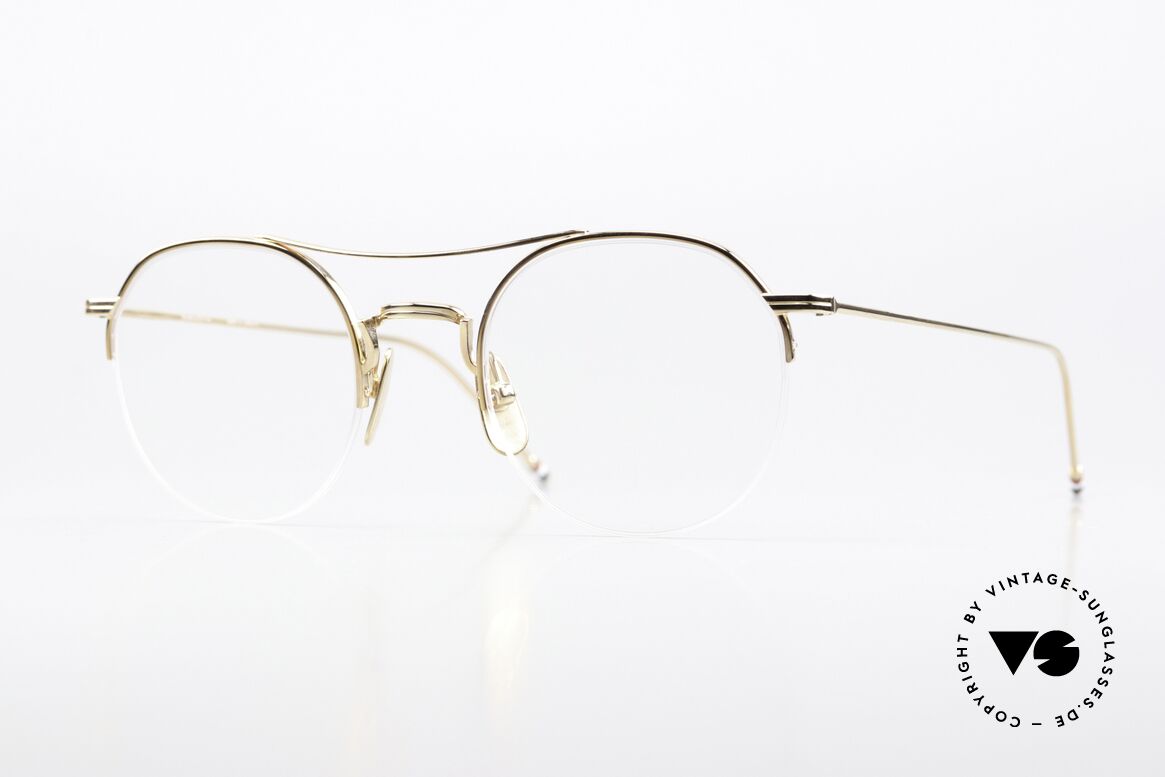 Thom Browne TB903 Nylor Titanium Fassung, noble Thom Browne Brille, Modell TB903-A-GLD-49, Passend für Herren