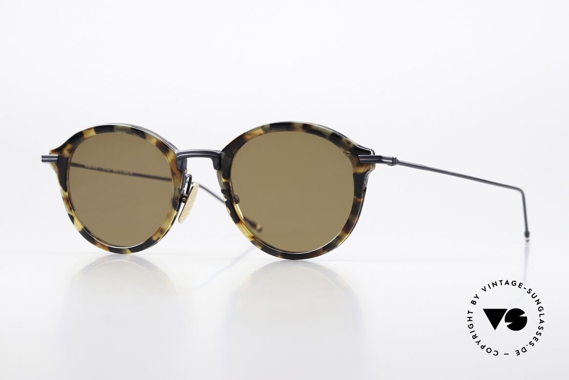 Thom Browne TBS908 Stilvolle Panto Sonnenbrille, Thom Browne Sonnenbrille, TBS908-49-02, TKT NVY, Passend für Herren