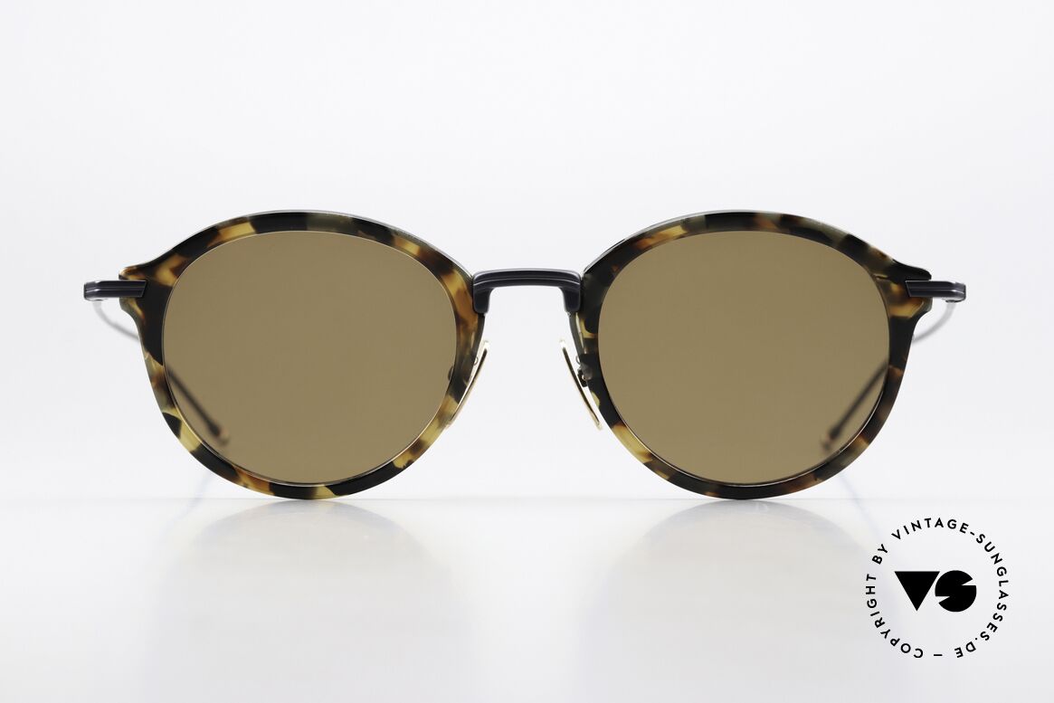 Thom Browne TBS908 Stilvolle Panto Sonnenbrille, Titanium-Fassung mit Azetat-Ringen, in Größe 49-21, Passend für Herren
