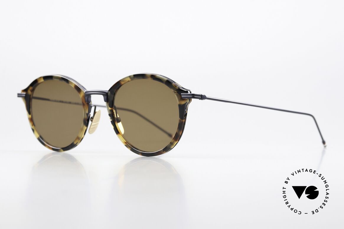 Thom Browne TBS908 Stilvolle Panto Sonnenbrille, wirklich stilvoll & in Spitzenqualität, made in Japan, Passend für Herren