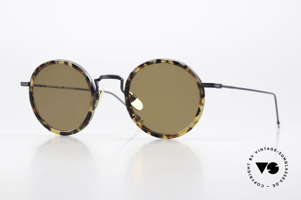 Thom Browne TBS906 Feinste Herrensonnenbrille, Thom Browne Sonnenbrille, TBS906-46-02, TKT NVY, Passend für Herren