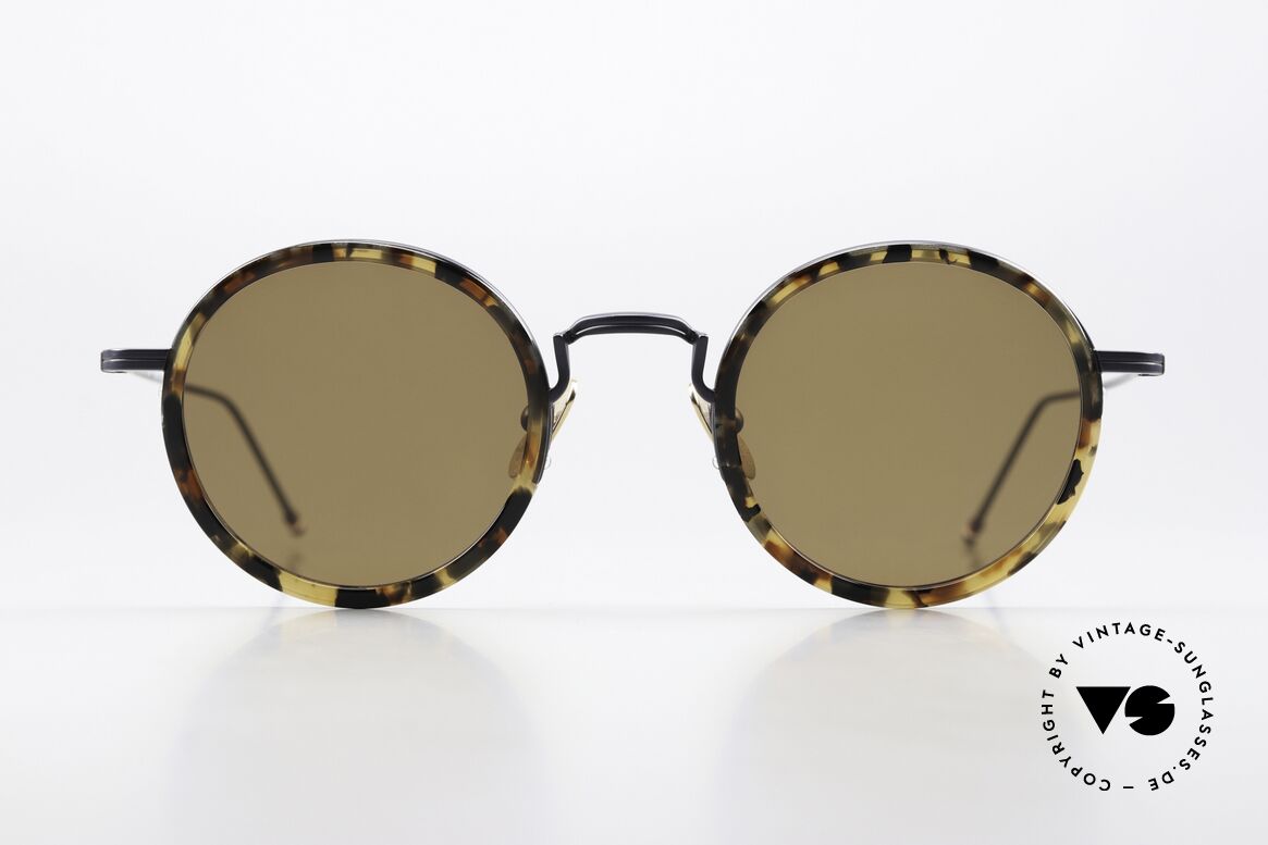 Thom Browne TBS906 Feinste Herrensonnenbrille, Titanium-Fassung mit Azetat-Ringen, in Größe 46-25, Passend für Herren