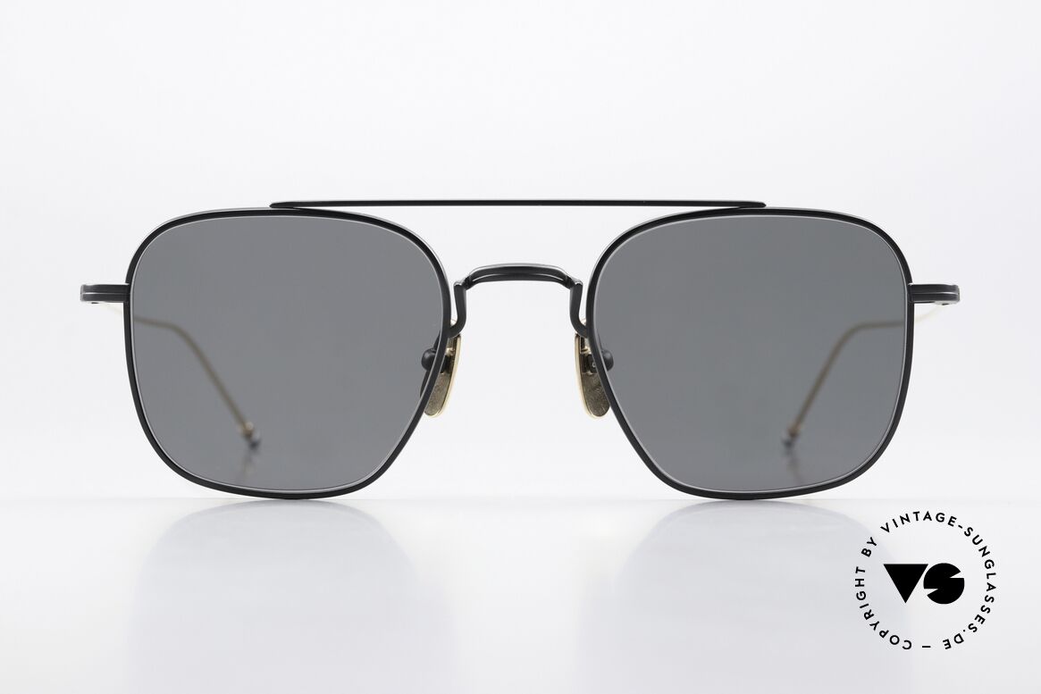Thom Browne TBS907 Herrenbrille Schwarz Gold, Titanium-Sonnenbrille für Herren; Größe 50/22, 150, Passend für Herren