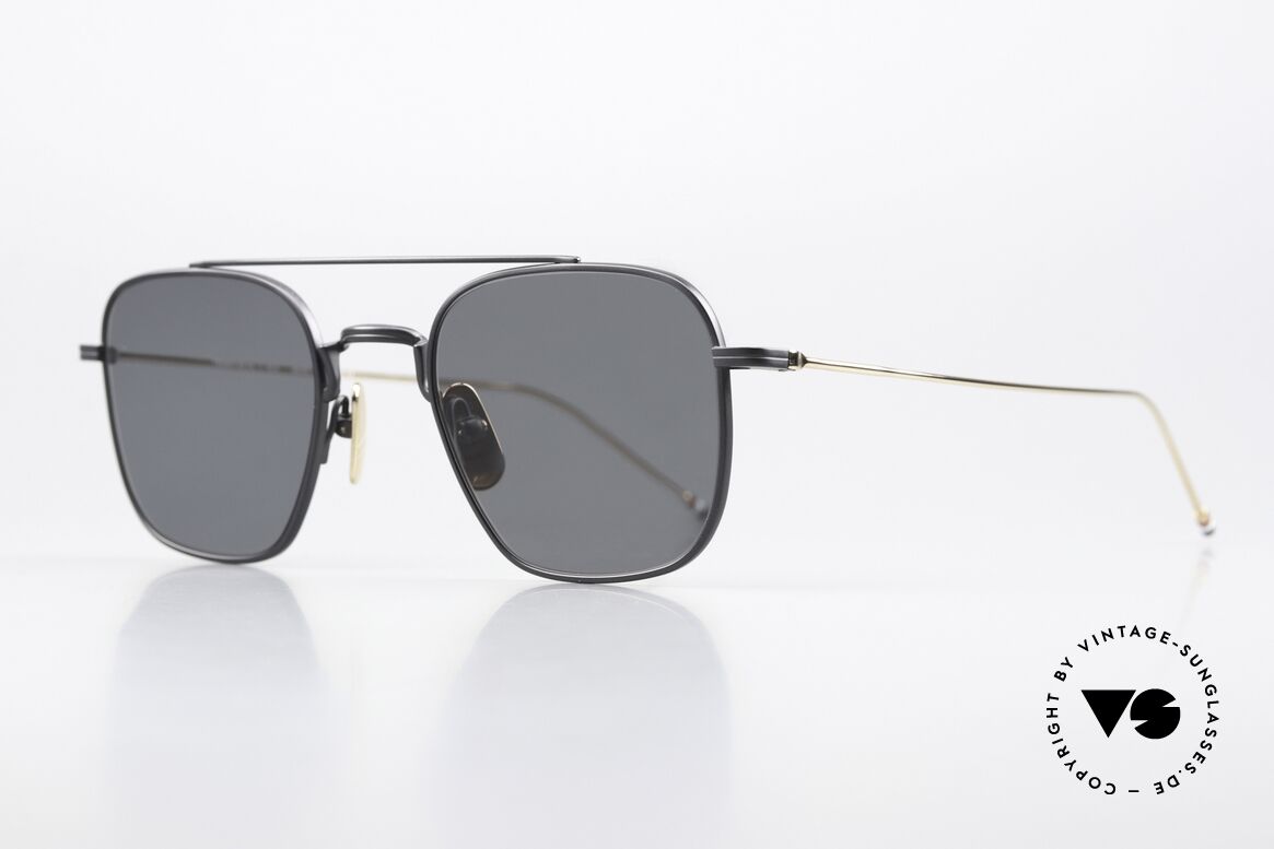 Thom Browne TBS907 Herrenbrille Schwarz Gold, wirklich stilvoll & in Spitzenqualität, made in Japan, Passend für Herren