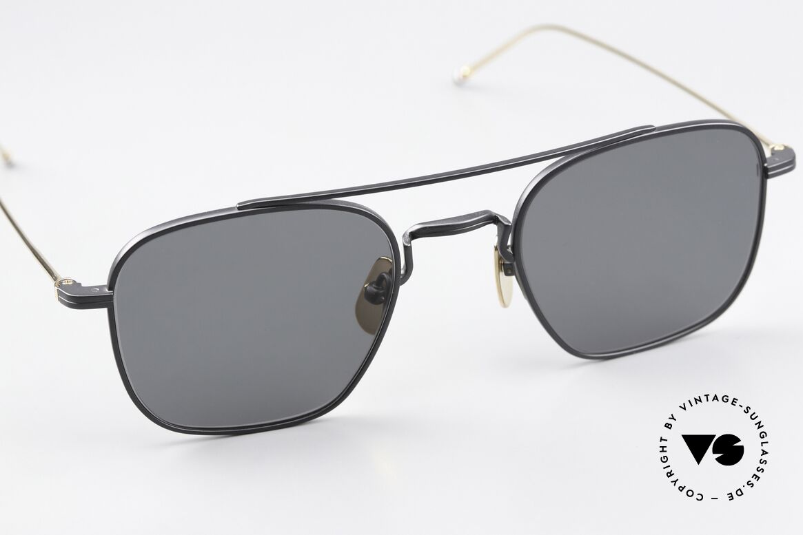 Thom Browne TBS907 Herrenbrille Schwarz Gold, ein edles Designer-Accessoire für alle Mode-Liebhaber, Passend für Herren
