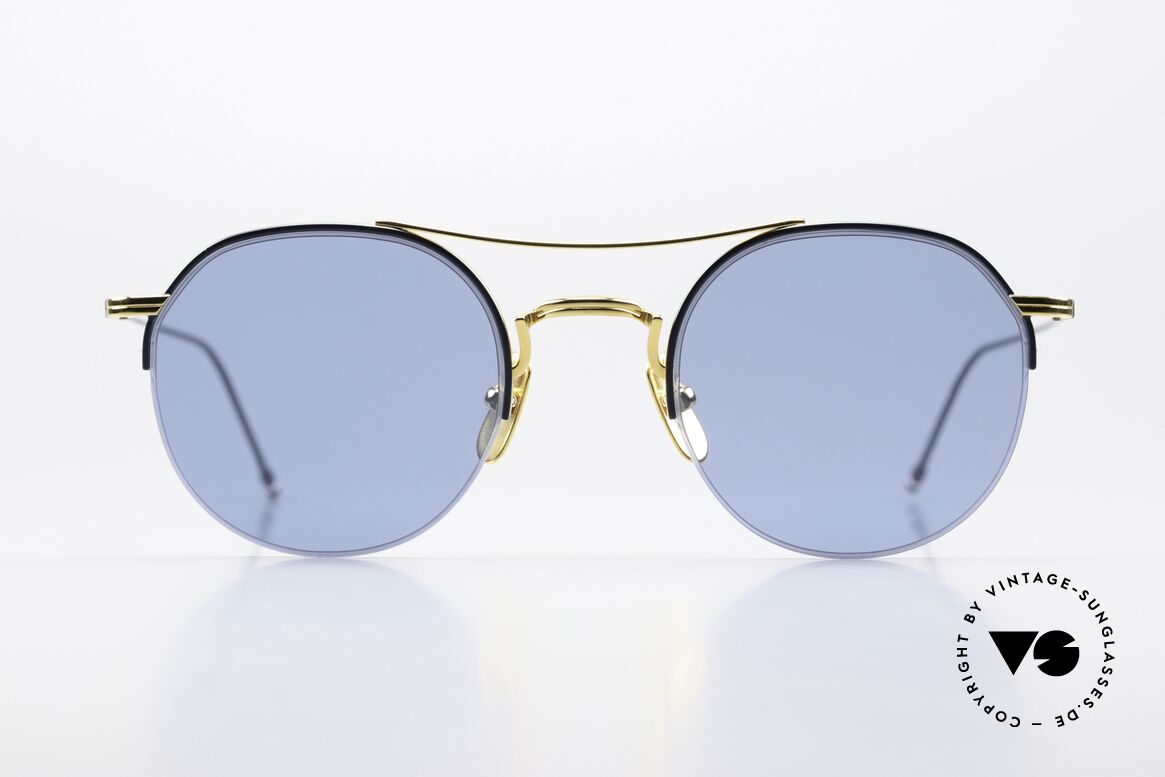 Thom Browne TB903 Titansonnenbrille Halbrand, halb rahmenlose Titanium-Fassung in Größe 49-23, Passend für Herren