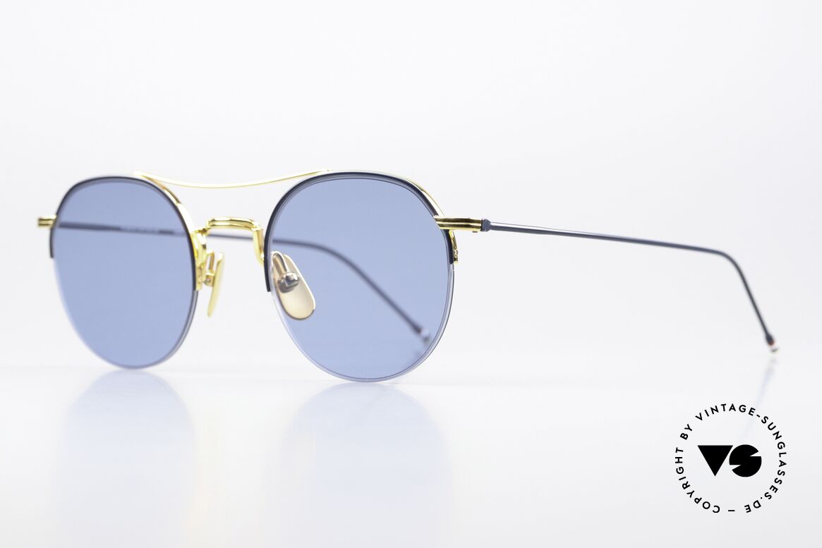 Thom Browne TB903 Titansonnenbrille Halbrand, wirklich stilvoll & in Spitzenqualität, made in Japan, Passend für Herren