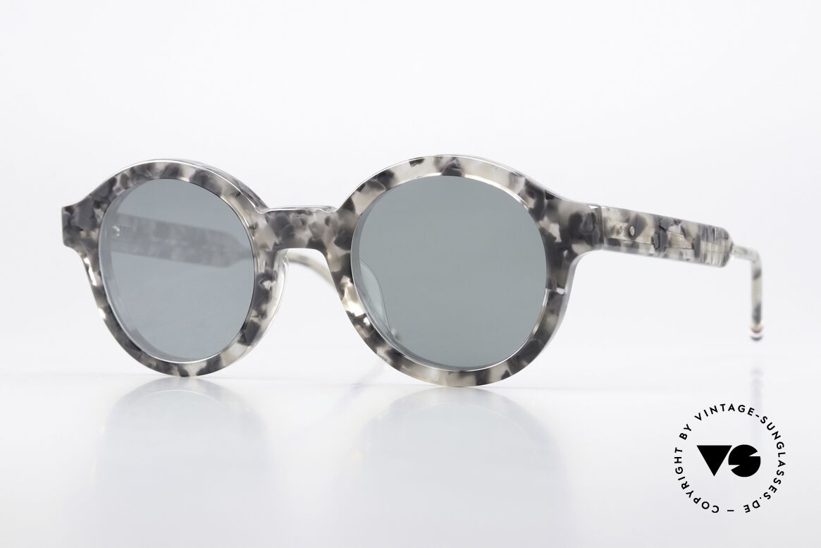 Thom Browne TBS411 Azetat Sonnenbrille Rund, Thom Browne Sonnenbrille, TBS411-47-03, col. GRT, Passend für Herren