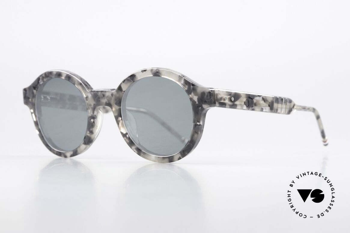 Thom Browne TBS411 Azetat Sonnenbrille Rund, wirklich stilvoll & in Spitzenqualität, made in Japan, Passend für Herren