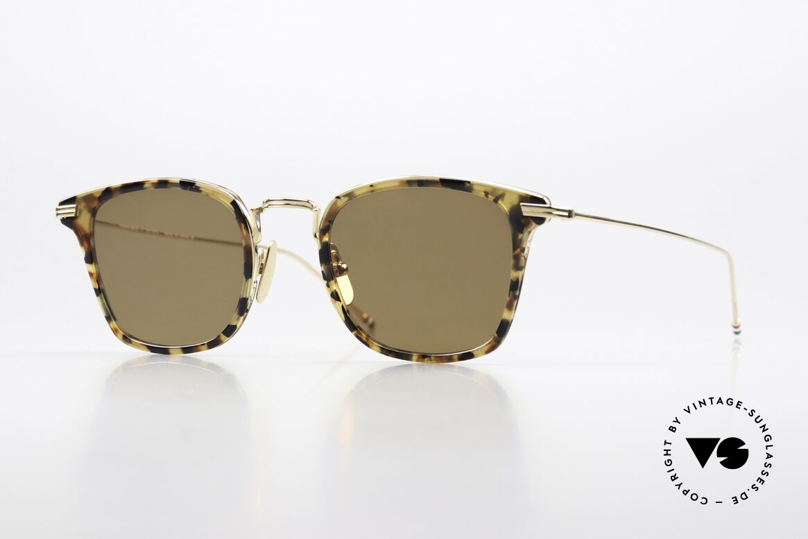 Thom Browne TBS905 Feinste Herrensonnenbrille, Thom Browne Brille, Modell TBS905-49-02, TKT GLD, Passend für Herren