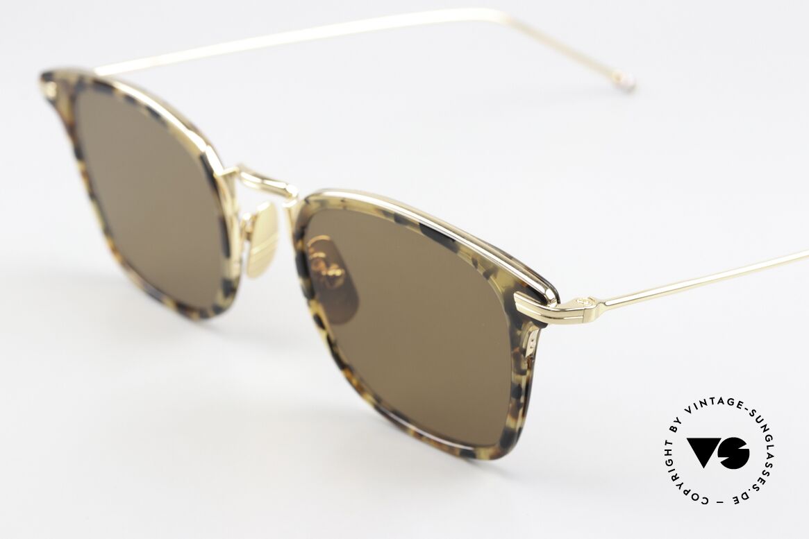 Thom Browne TBS905 Feinste Herrensonnenbrille, entspiegelte Sonnengläser in braun; 100% UV Schutz, Passend für Herren