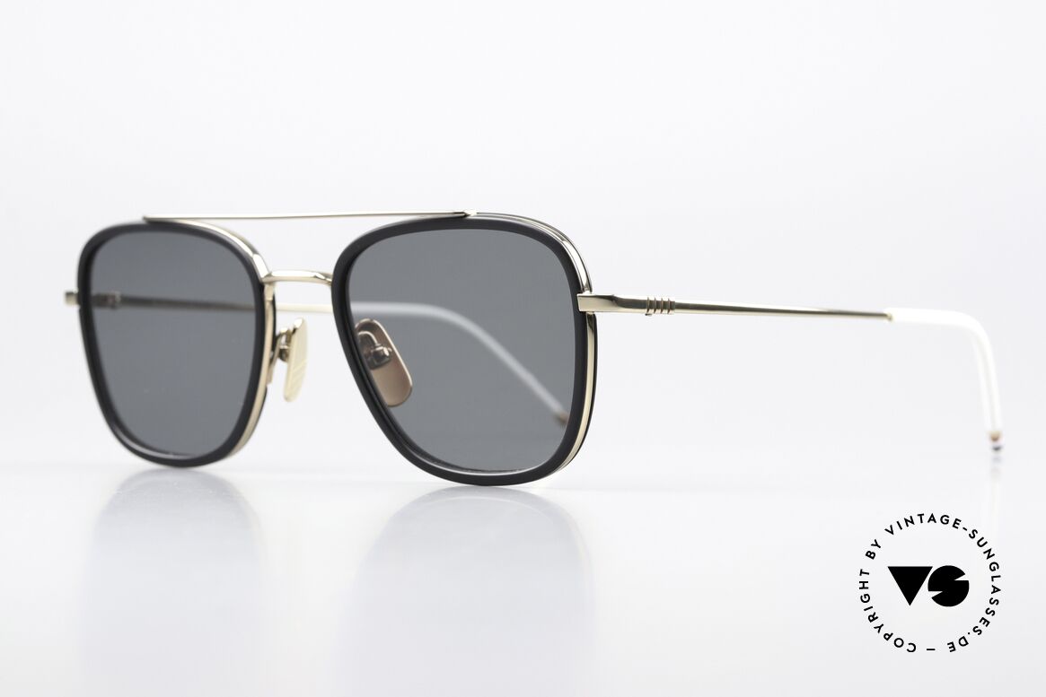 Thom Browne TBS800 Eckige Herrensonnenbrille, wirklich stilvoll & in Spitzenqualität, made in Japan, Passend für Herren