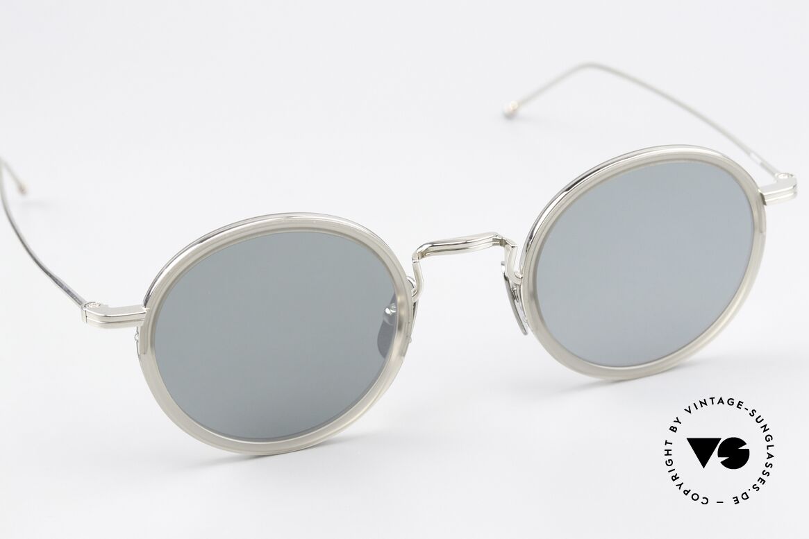 Thom Browne TBS906 Sonnenbrille Rund Entspiegelt, ein edles Designer-Accessoire für alle Mode-Liebhaber, Passend für Herren