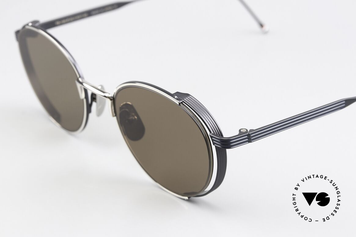 Thom Browne TB106 Promi Sonnenbrille Herren, entspiegelte Sonnengläser (braun) mit 100% UV Schutz, Passend für Herren