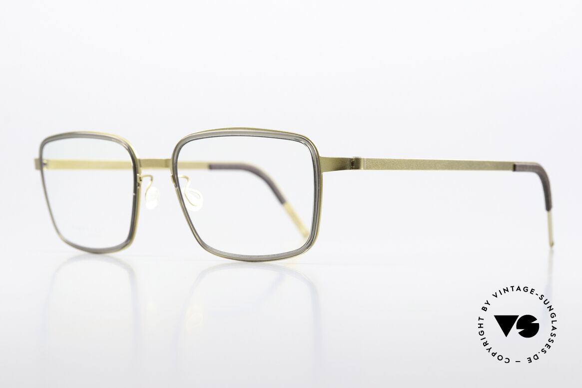Lindberg 9754 Strip Titanium Titan Herrenbrille X-Large, 145mm breite Herrenfassung in "gräulich" und "gold", Passend für Herren