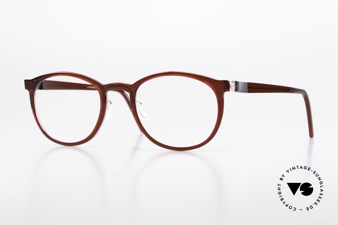 Lindberg 1032 Acetanium Acetat Und Titanium Kombi, zeitlose LINDBERG Acetanium Fassung, weinrot/silber, Passend für Herren und Damen