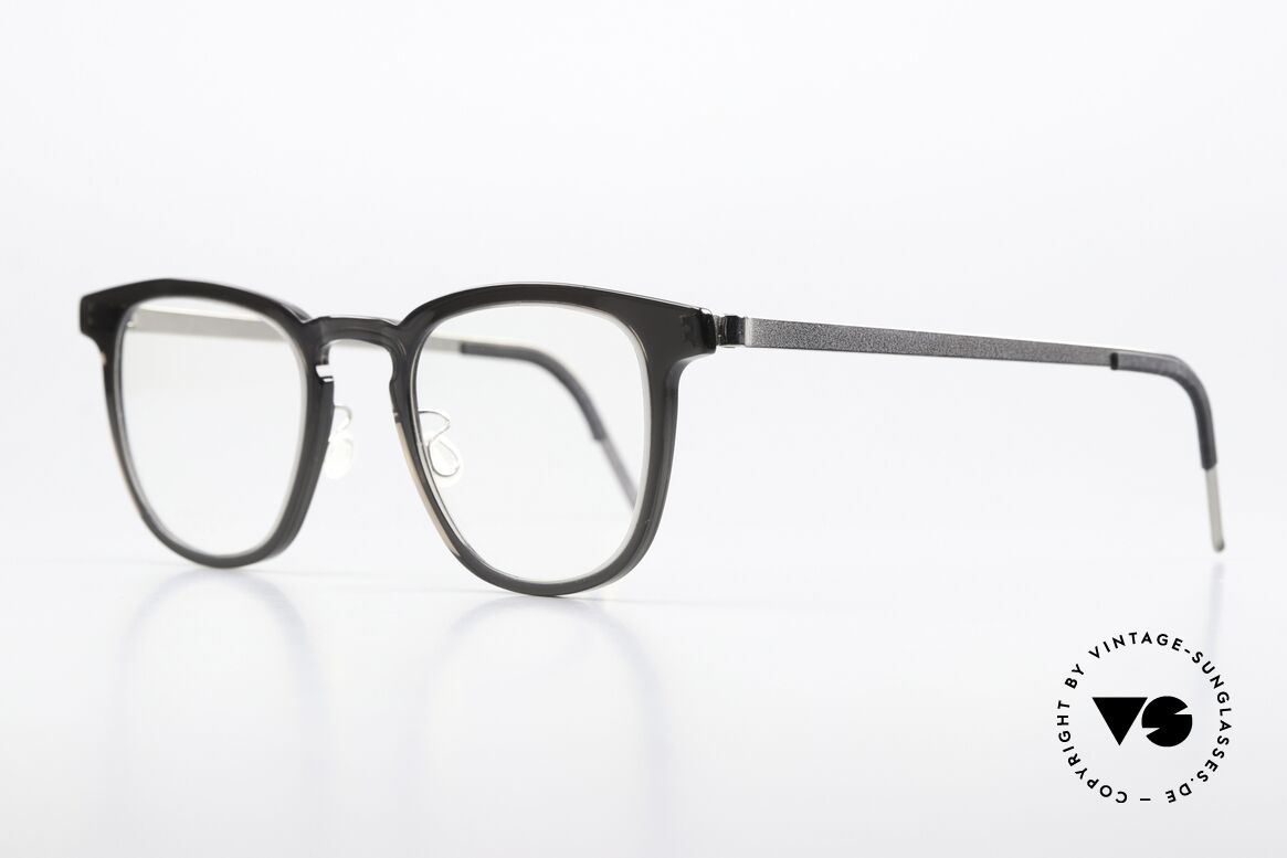 Lindberg 1252 Acetanium Designerbrille Grau Silber, grandiose Fassung aus Acetat & Titanium Kombination, Passend für Herren und Damen