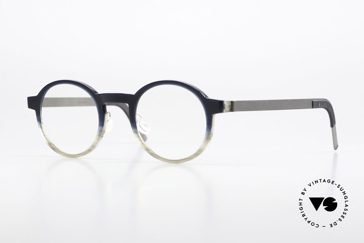 Lindberg 1259 Acetanium Panto Designerbrille Unisex, edle Lindberg Brille; Rahmen von dunkelblau zu grau, Passend für Herren und Damen