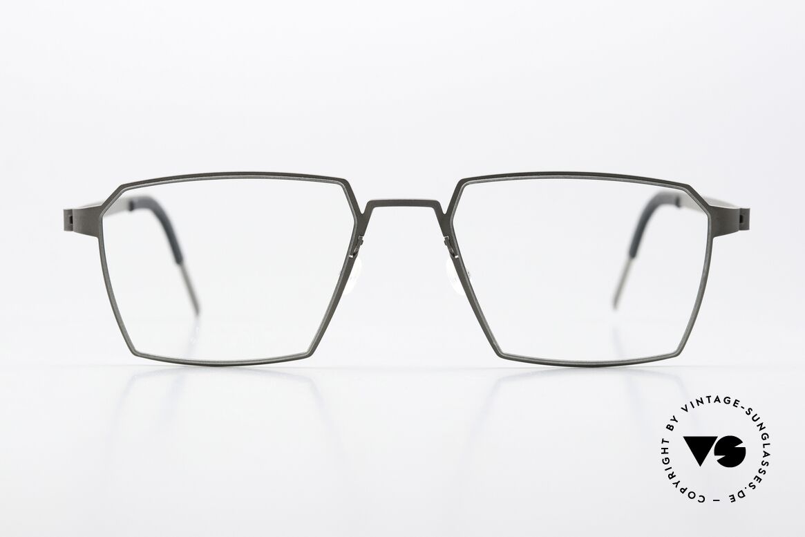 Lindberg 9628 Strip Titanium Markante Designerfassung, unisex Modell 9628, Gr. 51/18, Farbe: grau / anthrazit, Passend für Herren und Damen