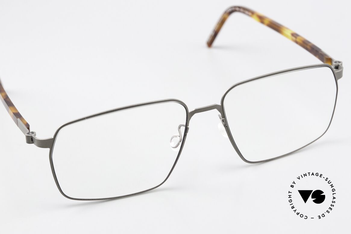 Lindberg 9635 Strip Titanium Version Mit Azetatbügeln, ungetragenes Designerstück + orig. Lindberg Hartetui, Passend für Herren und Damen