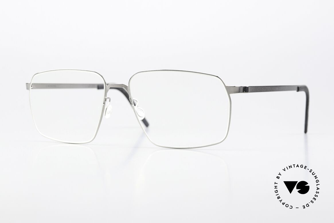 Lindberg 9635 Strip Titanium Titan Rahmen Silber Poliert, markante LINDBERG Strip Titanium Designer-Fassung, Passend für Herren und Damen