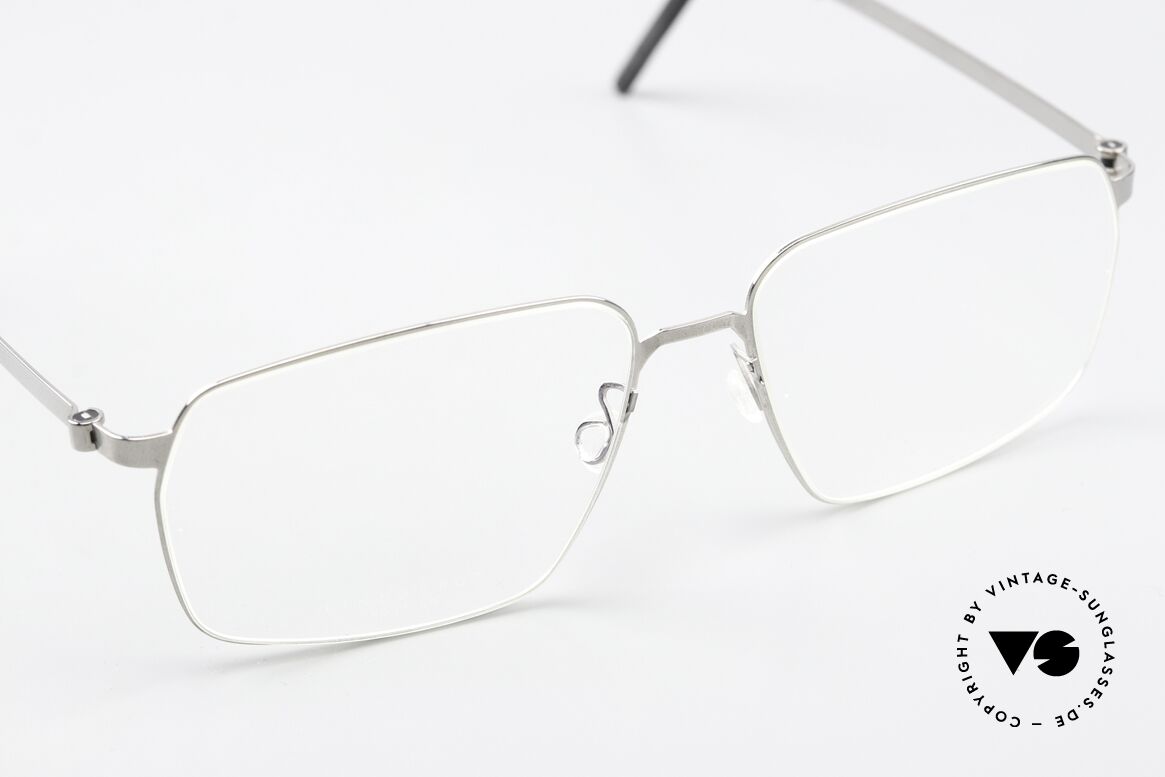 Lindberg 9635 Strip Titanium Titan Rahmen Silber Poliert, ungetragenes Designerstück + orig. Lindberg Hartetui, Passend für Herren und Damen