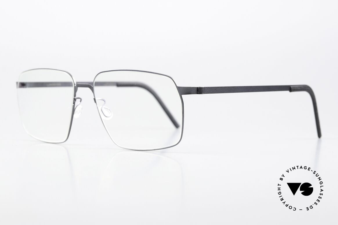 Lindberg 9635 Strip Titanium Titanbrille Blaugrau Matt, federleicht und dennoch sehr stabil und sehr langlebig, Passend für Herren und Damen