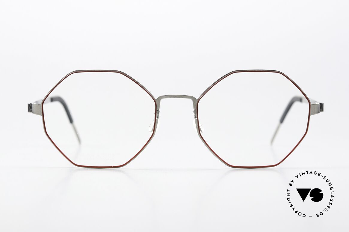 Lindberg 9609 Strip Titanium Damenbrille In Silber Rot, Mod. 9609, Gr. 53/18, col. P10: silber poliert und rot, Passend für Damen