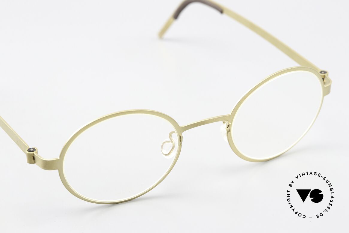 Lindberg 9587 Strip Titanium Runde Damen & Herrenbrille, ungetragenes Designerstück mit orig. Etui von Lindberg, Passend für Herren und Damen