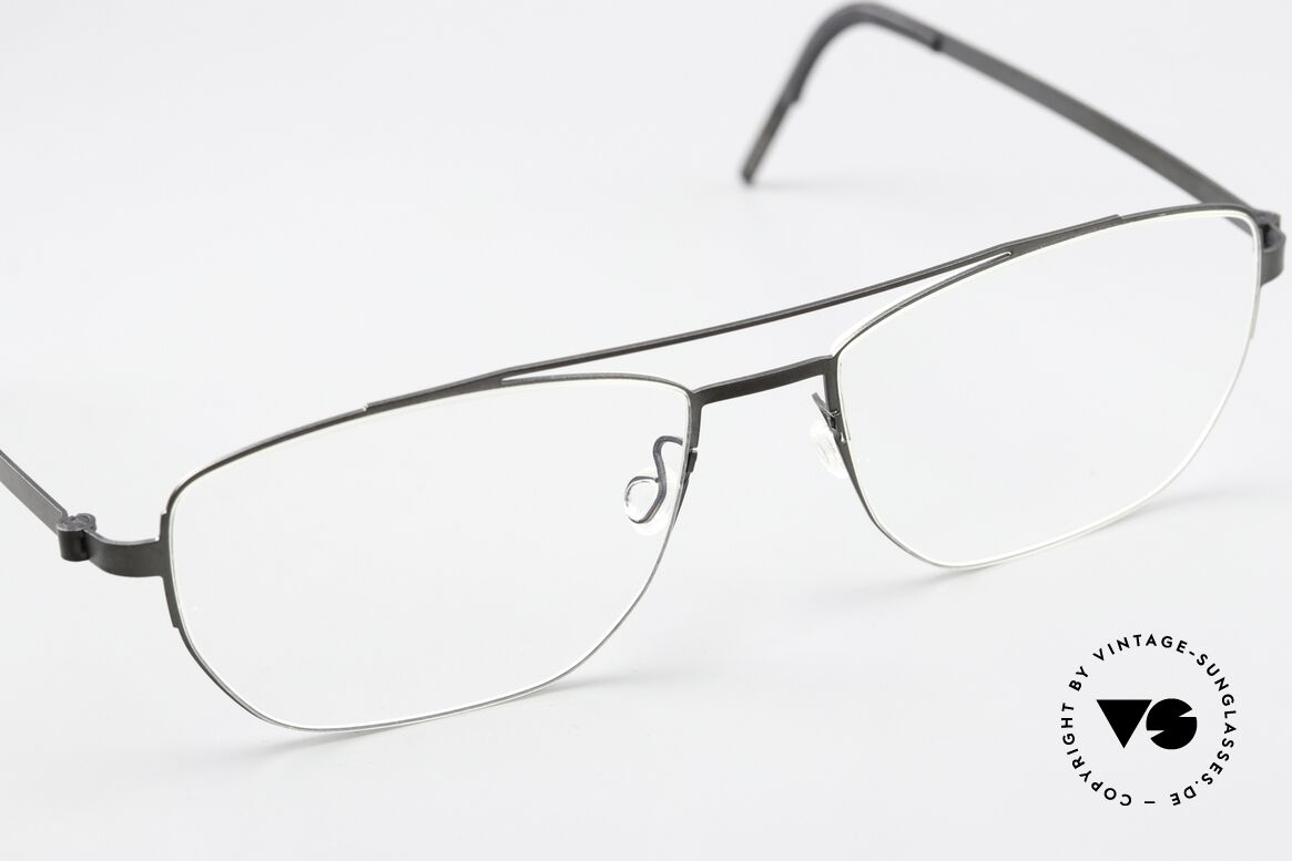 Lindberg 9618 Strip Titanium Designerbrille Schwarz Unisex, ungetragenes Designerstück mit orig. Etui von Lindberg, Passend für Herren und Damen