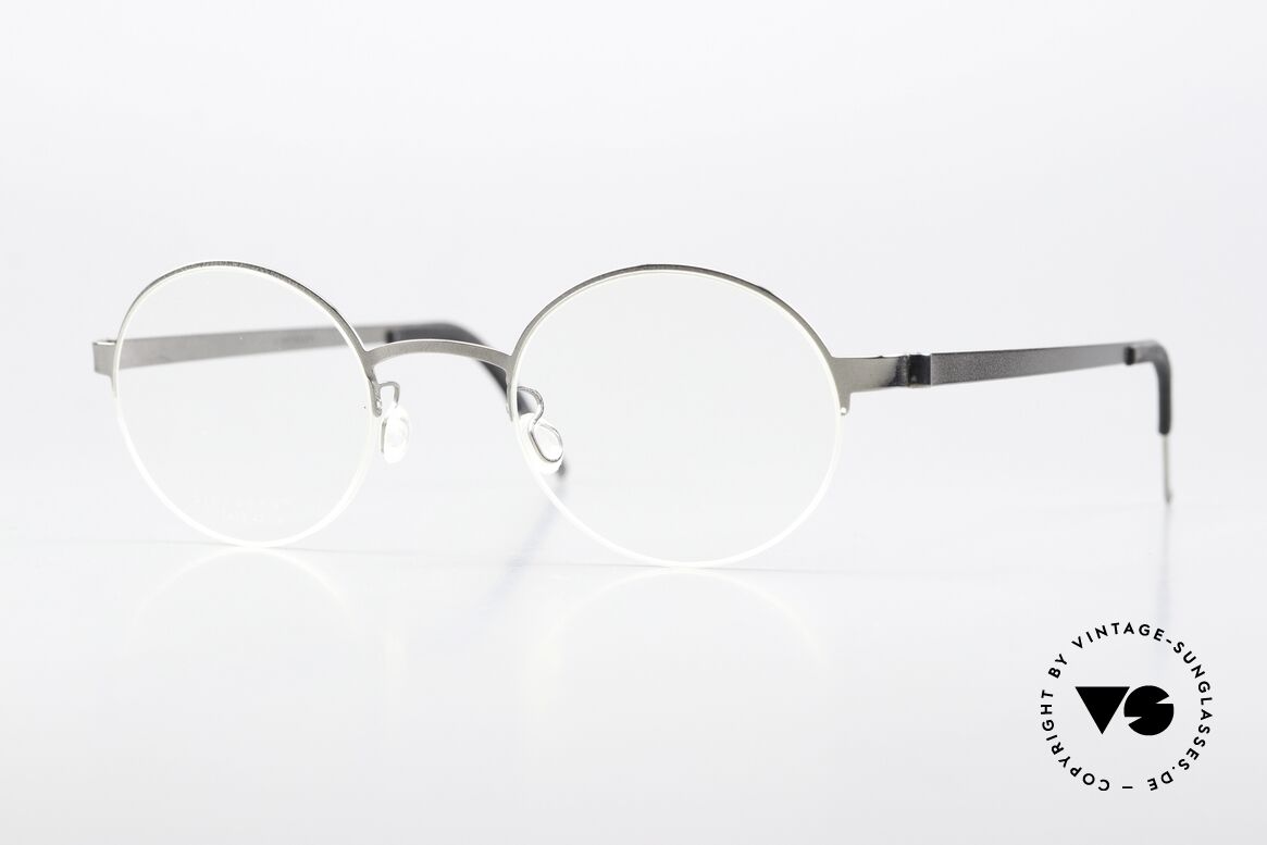 Lindberg 7413 Strip Titanium Runde Nylorbrille Silber, runde Lindberg Brille der Strip Titanium Serie, 2018, Passend für Herren und Damen