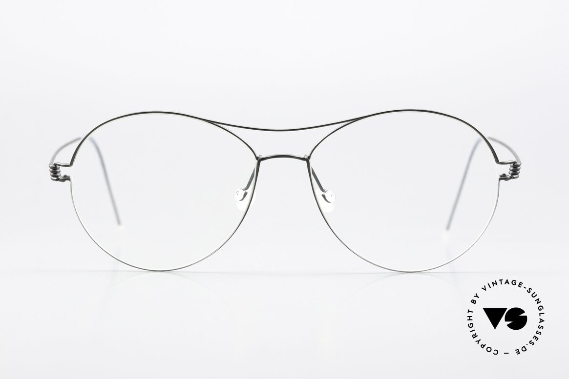 Lindberg April Air Titan Rim Titanium Brille Mattschwarz, Modell April in Größe 54-15, 135, col U9: mattschwarz, Passend für Damen