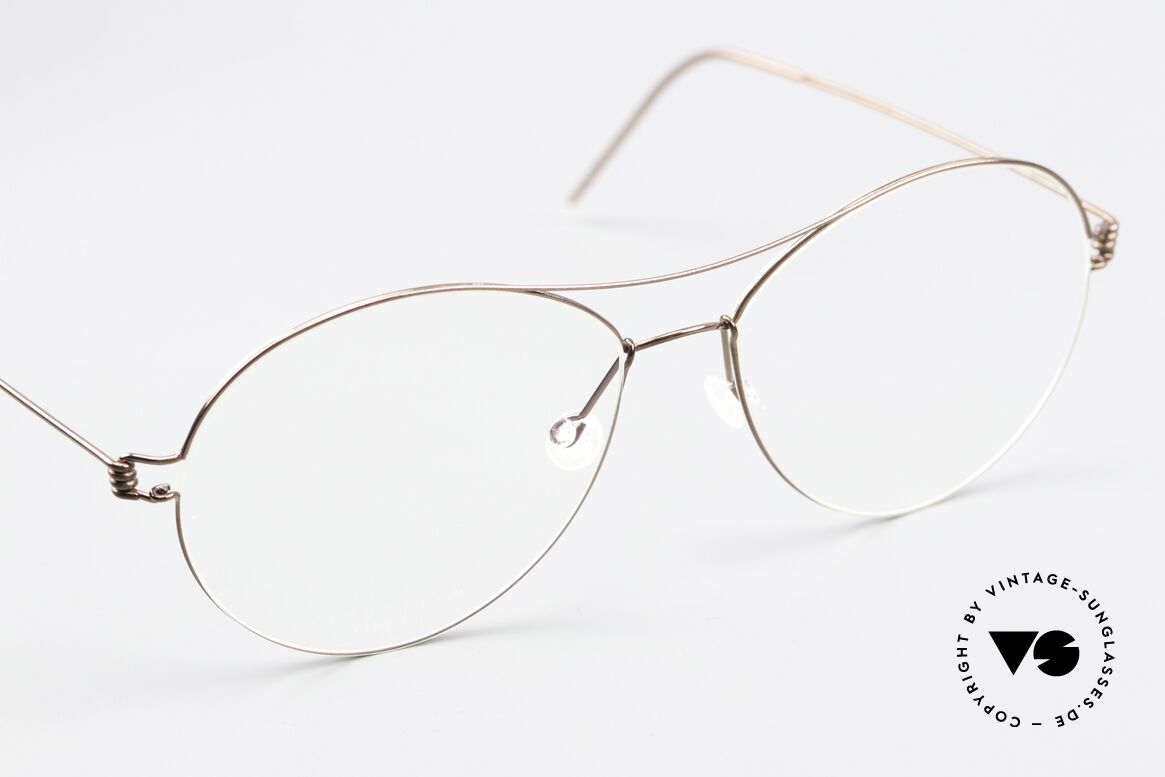Lindberg April Air Titan Rim Titan Brille Braun Glänzend, ungetragenes Designerstück + orig. Lindberg Magnet-Etui, Passend für Damen