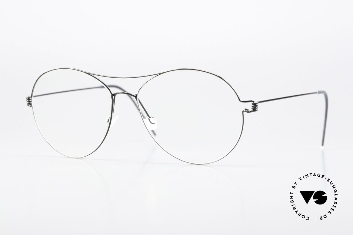 Lindberg April Air Titan Rim Titan Brille Schwarz Poliert, Lindberg Air Titan Rim Brille im interessanten Design, Passend für Damen